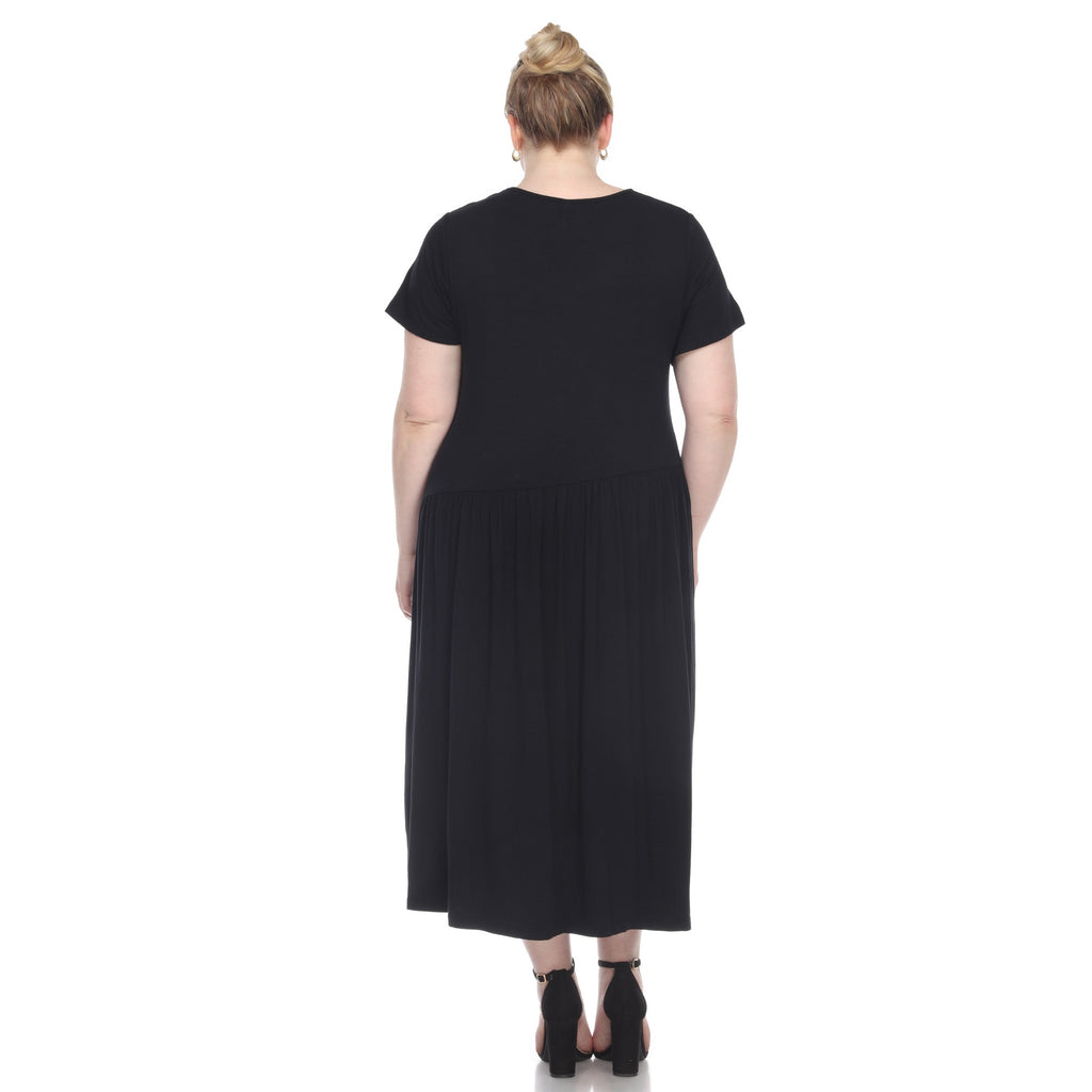 Short Sleeves Maxi Dress - Plus (5 Colors Available)