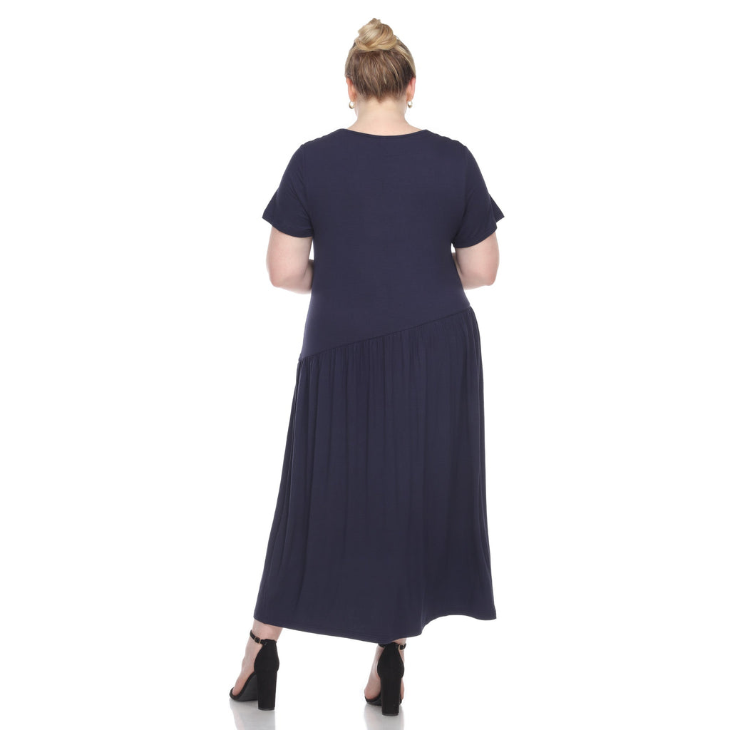 Short Sleeves Maxi Dress - Plus (5 Colors Available)