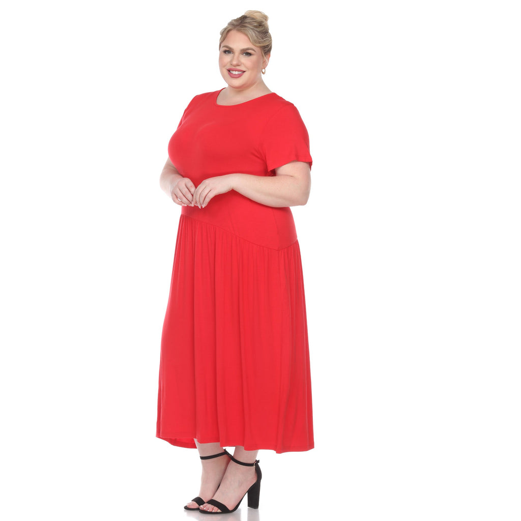 Short Sleeves Maxi Dress - Plus (5 Colors Available)