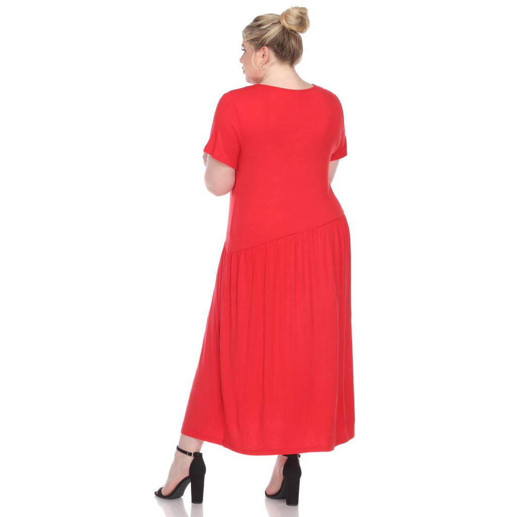 Short Sleeves Maxi Dress - Plus (5 Colors Available)