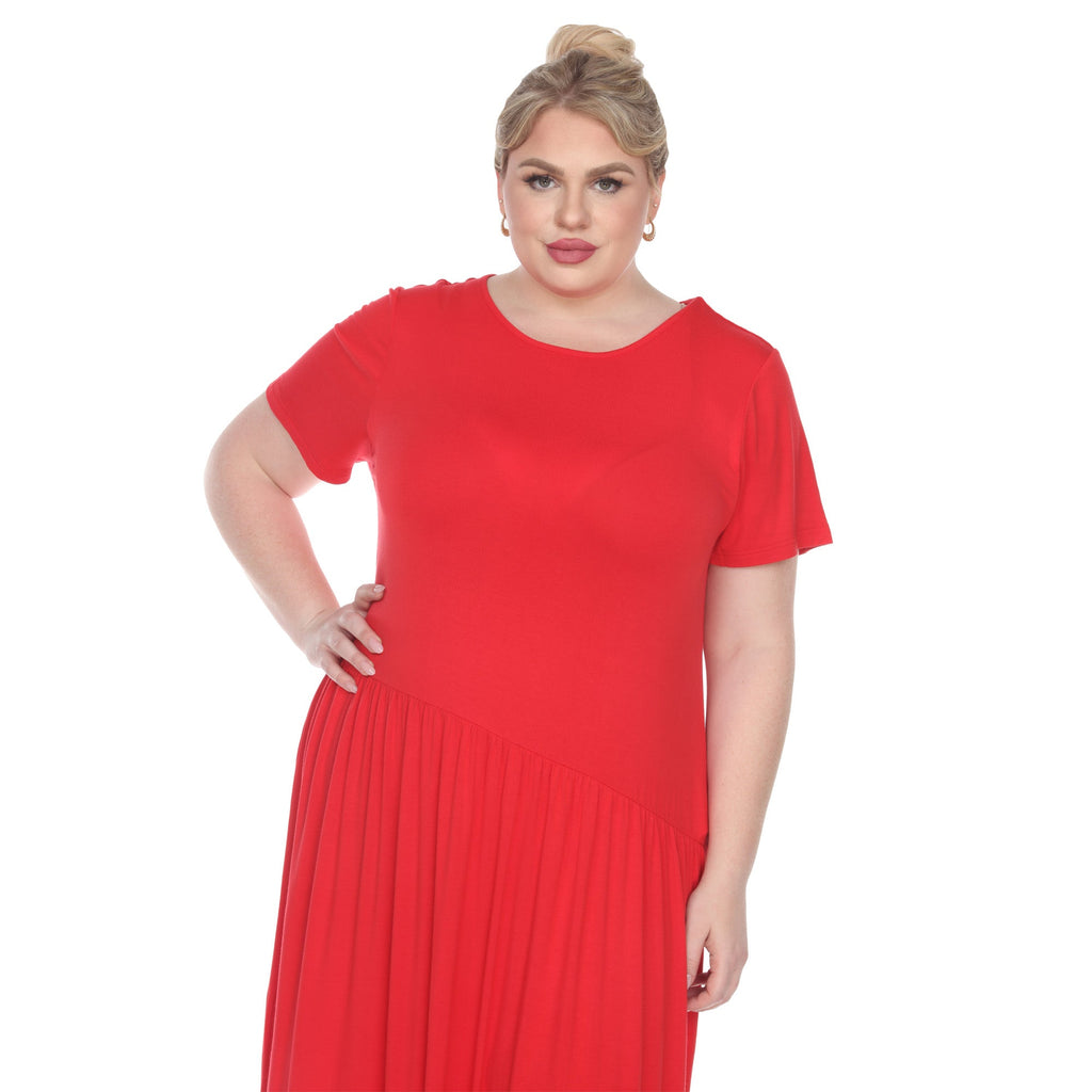 Short Sleeves Maxi Dress - Plus (5 Colors Available)