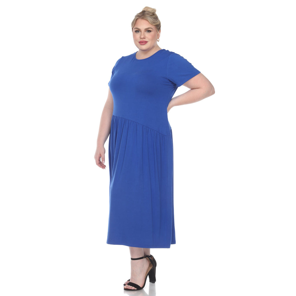 Short Sleeves Maxi Dress - Plus (5 Colors Available)