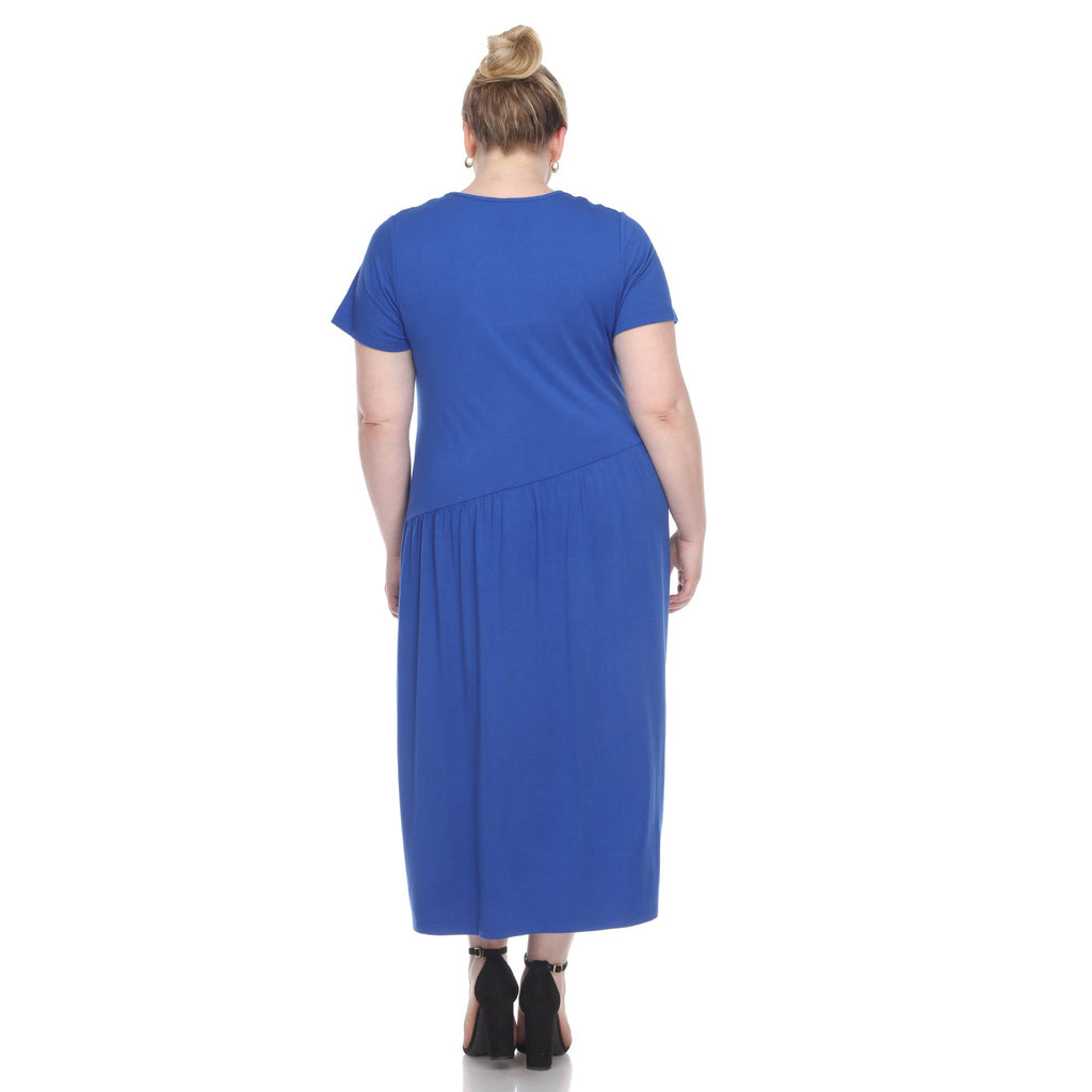 Short Sleeves Maxi Dress - Plus (5 Colors Available)