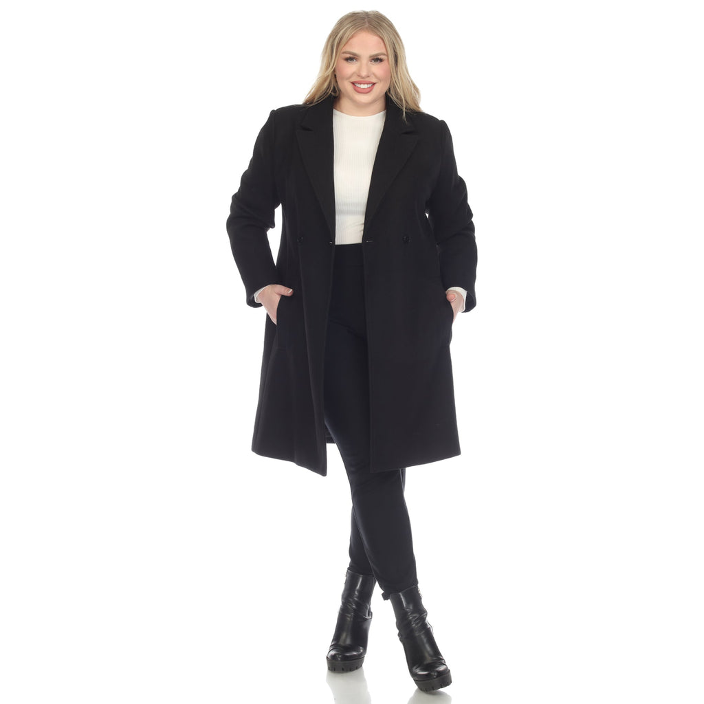 White Mark Women's Classic Walker Coat - Plus