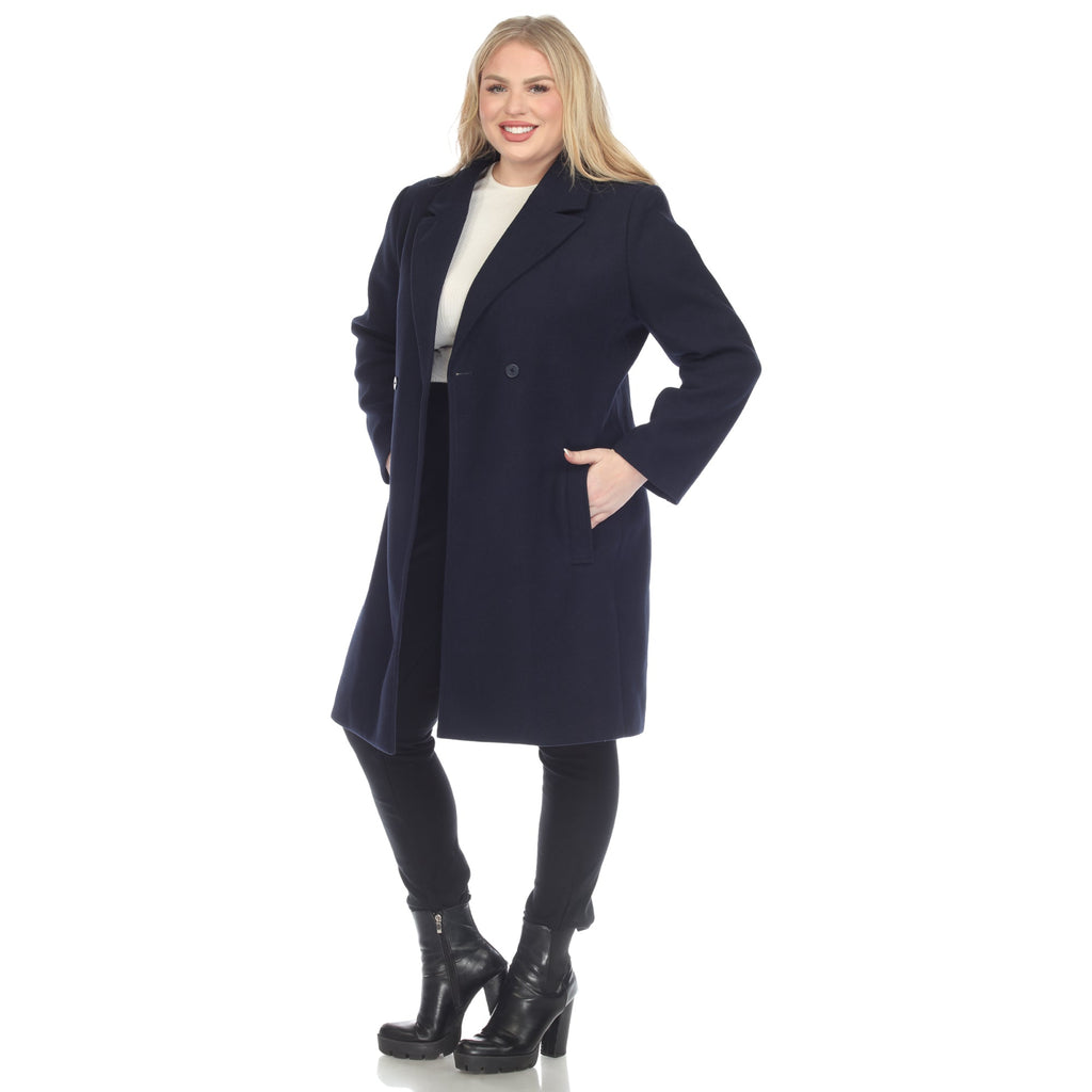 White Mark Women's Classic Walker Coat - Plus