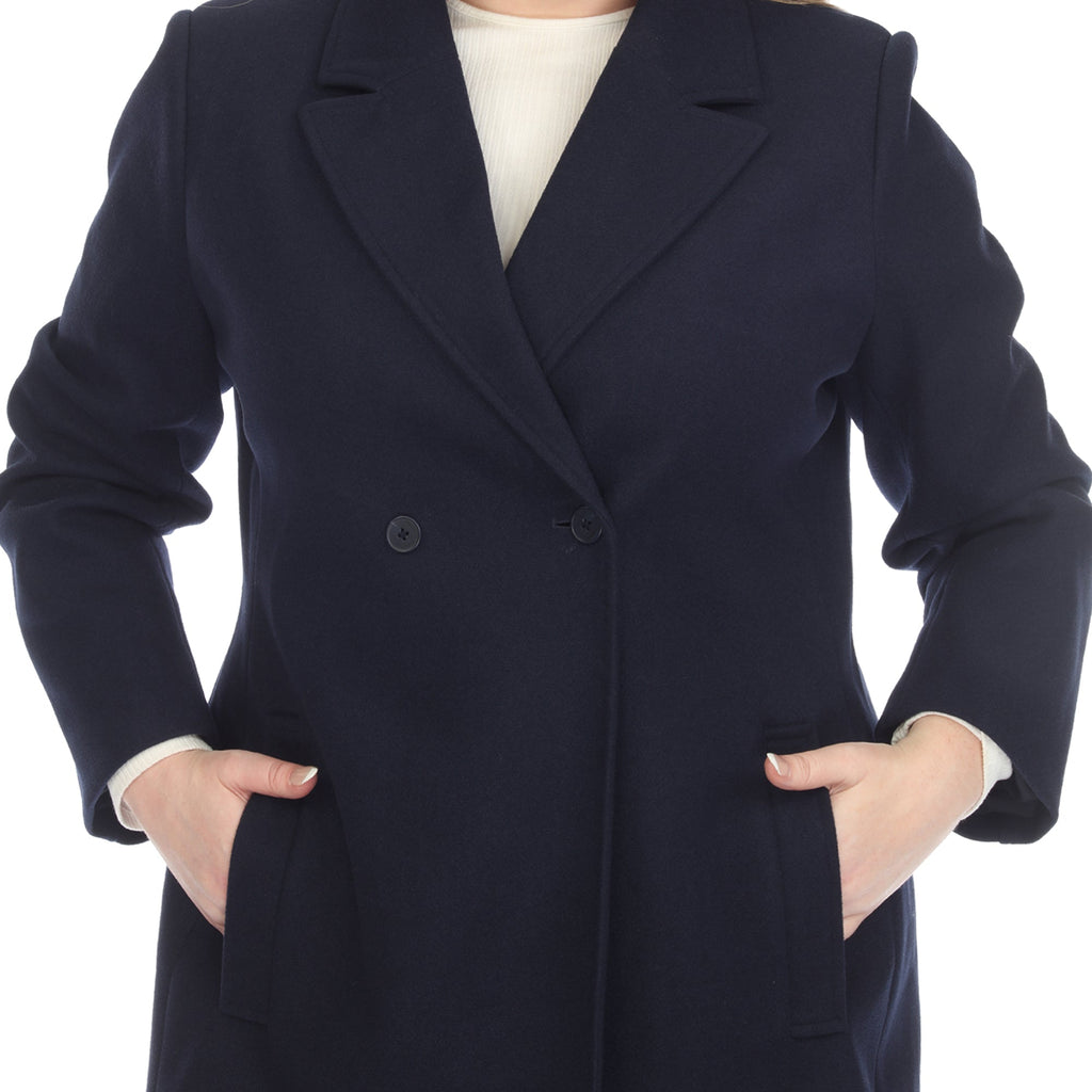 White Mark Women's Classic Walker Coat - Plus