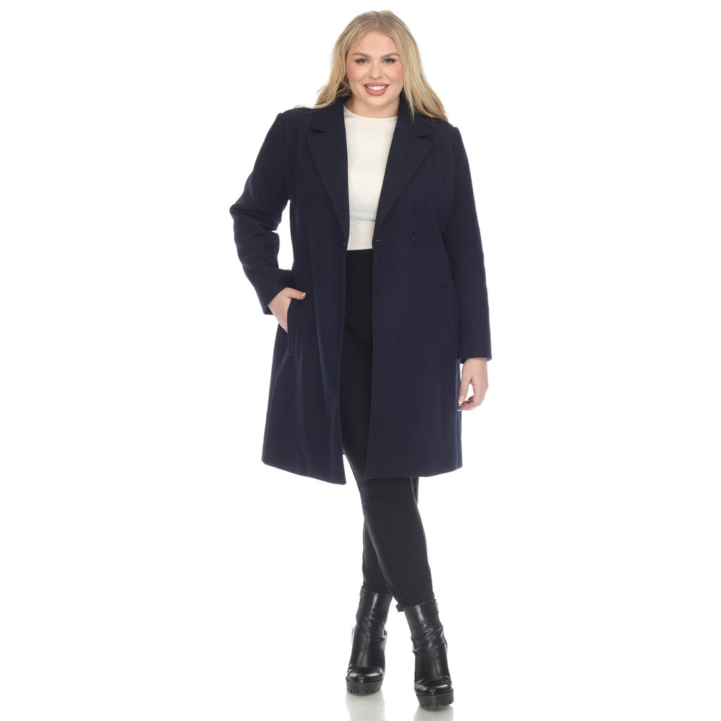 White Mark Women's Classic Walker Coat - Plus