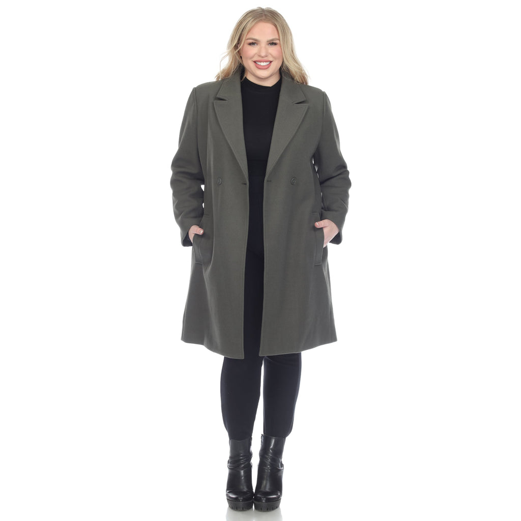 White Mark Women's Classic Walker Coat - Plus