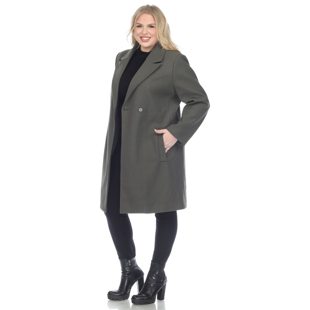 White Mark Women's Classic Walker Coat - Plus