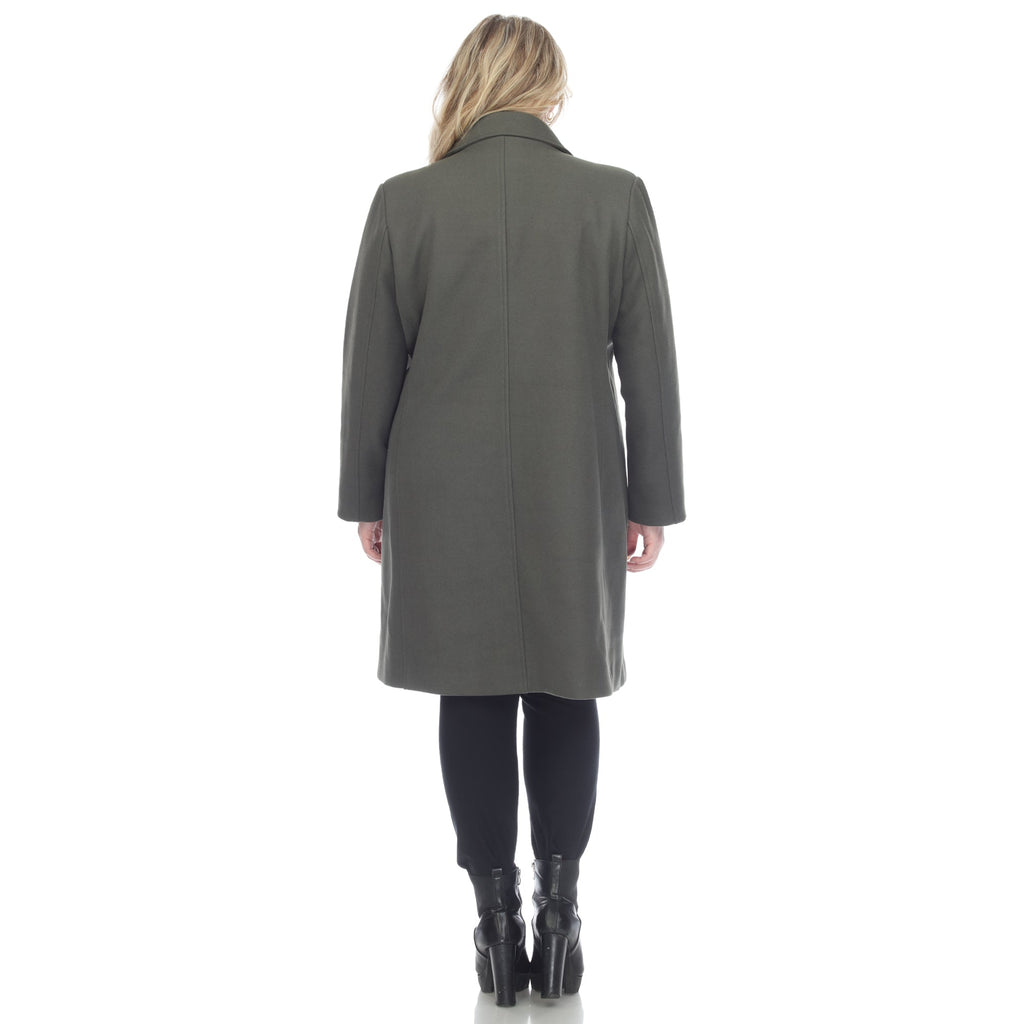 White Mark Women's Classic Walker Coat - Plus