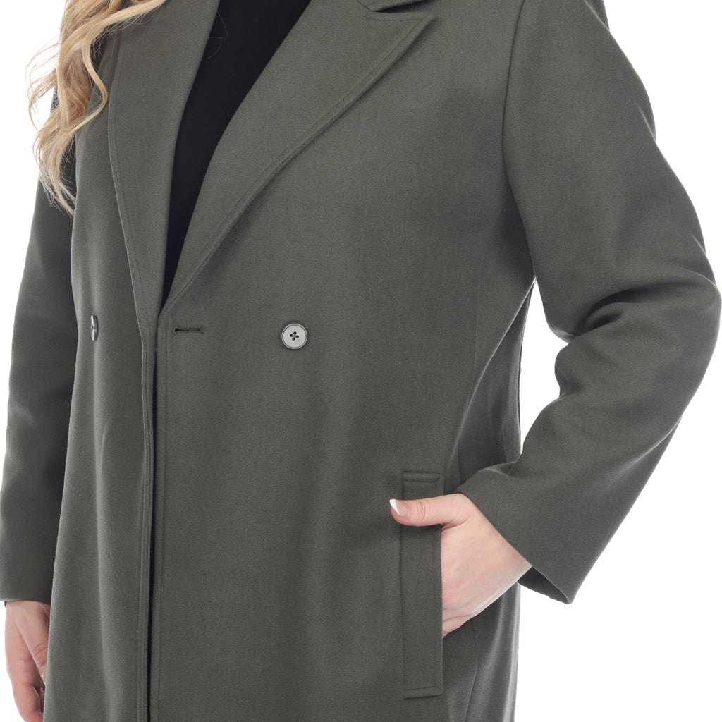 White Mark Women's Classic Walker Coat - Plus