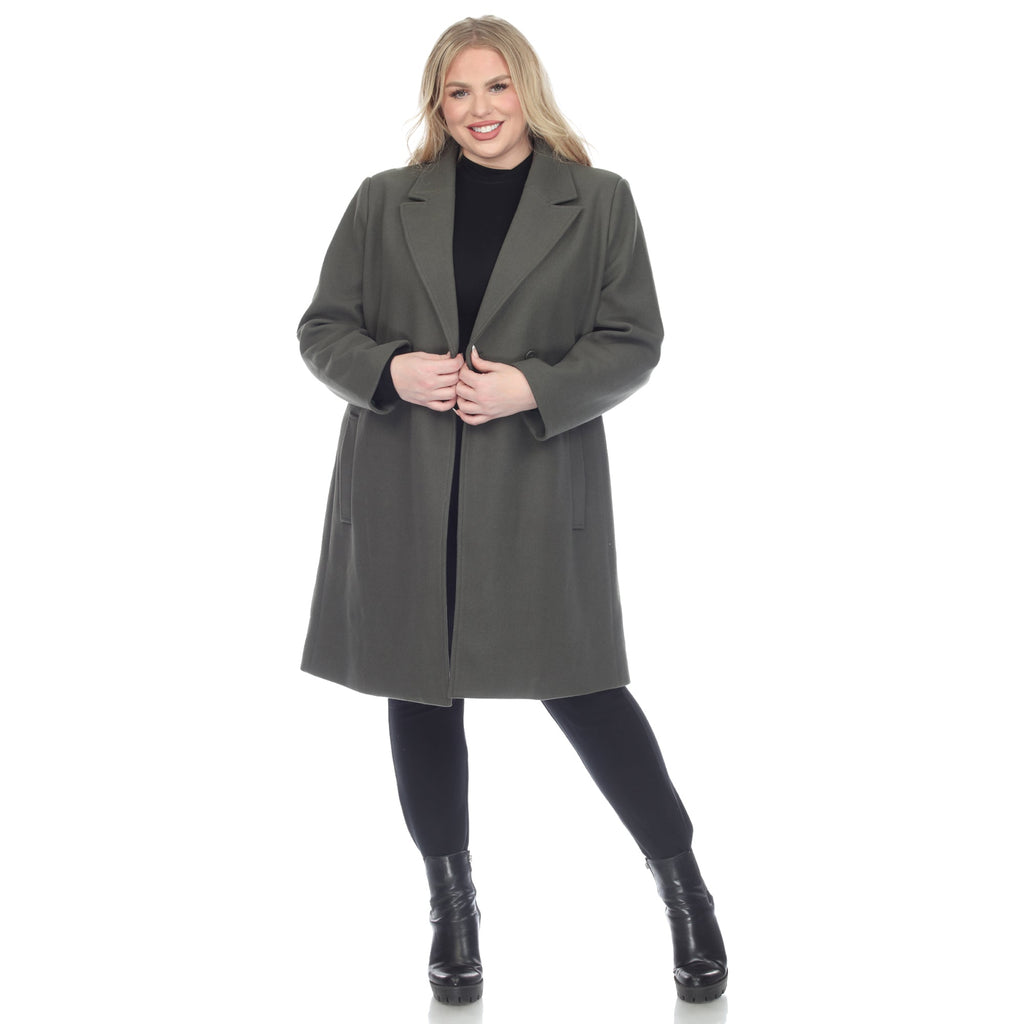 White Mark Women's Classic Walker Coat - Plus