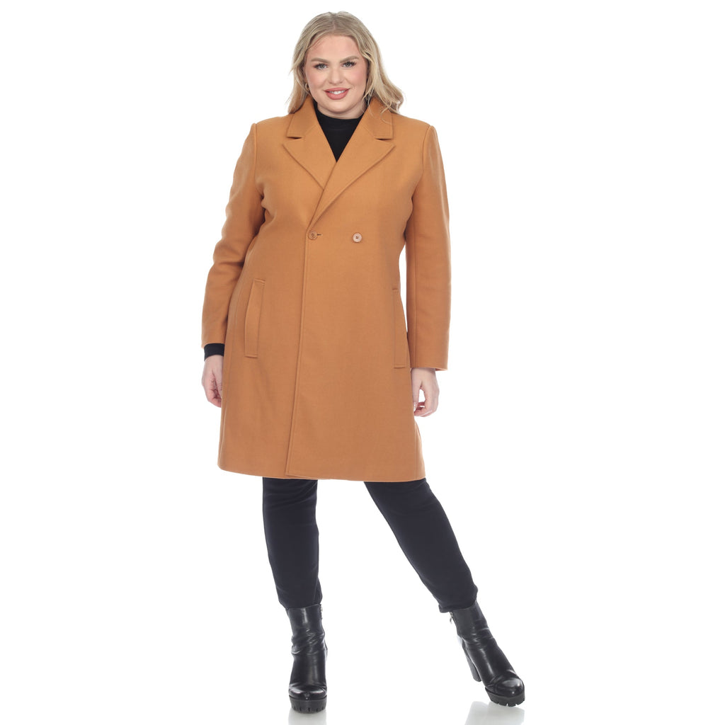 White Mark Women's Classic Walker Coat - Plus