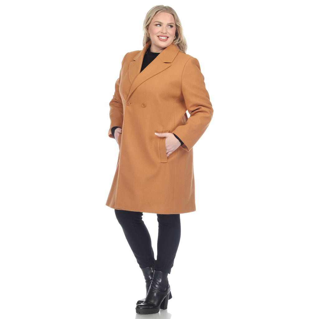 White Mark Women's Classic Walker Coat - Plus