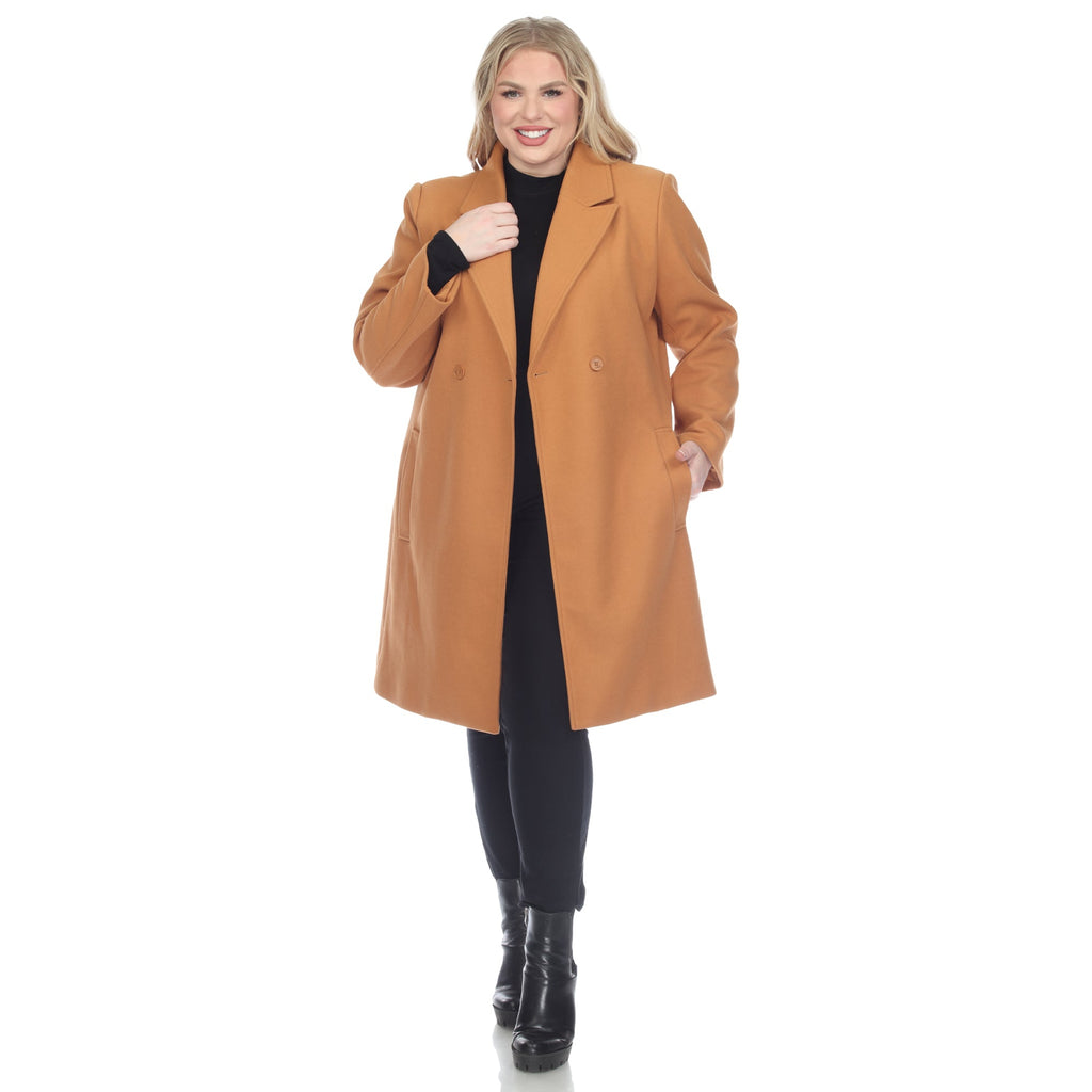 White Mark Women's Classic Walker Coat - Plus