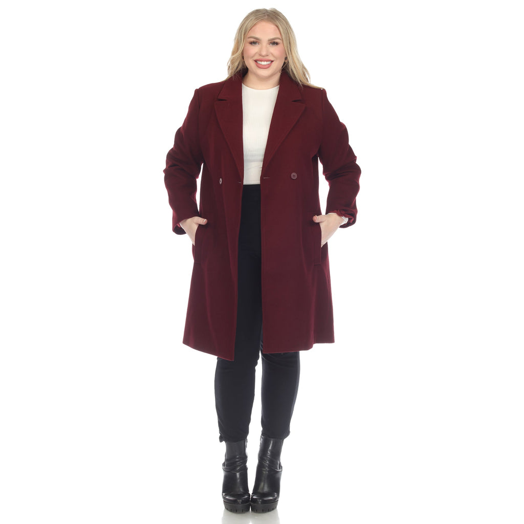 White Mark Women's Classic Walker Coat - Plus