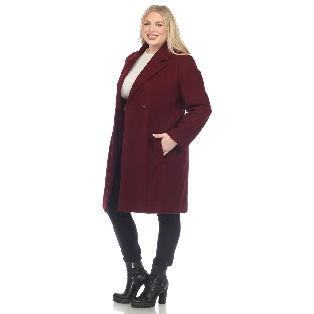 White Mark Women's Classic Walker Coat - Plus