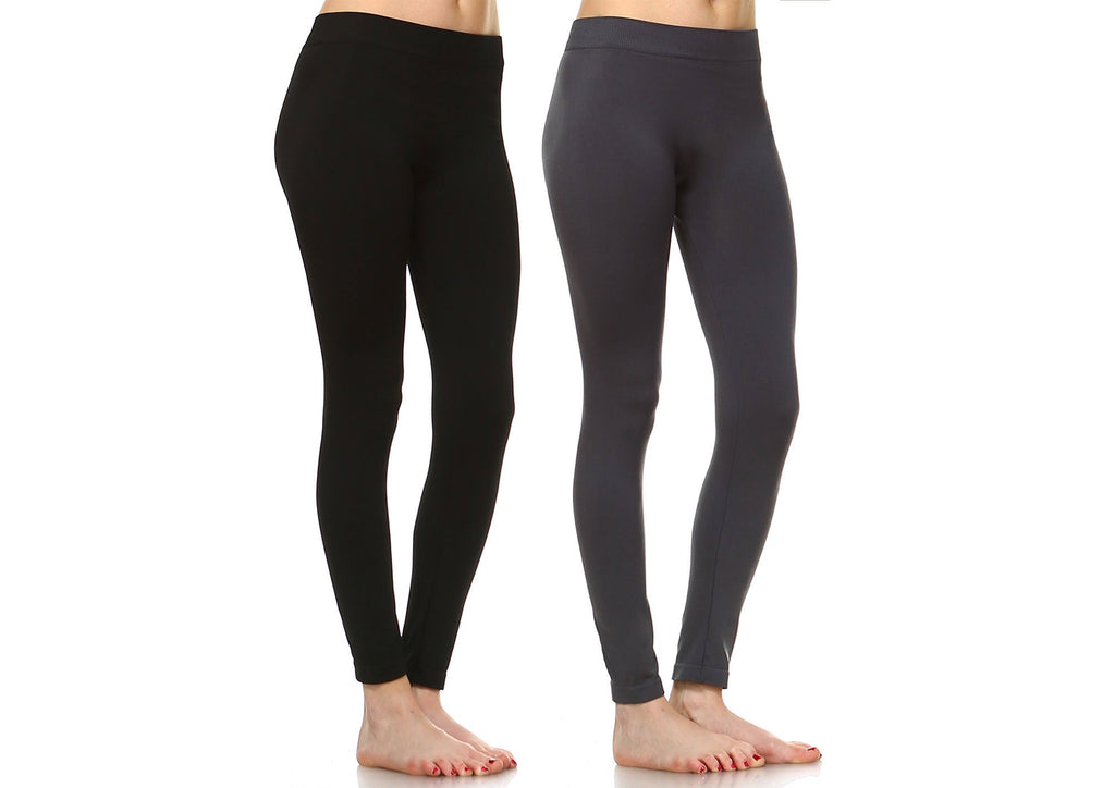 Super Stretch Pack of 2 Solid Leggings (5 Colors Asst Available)