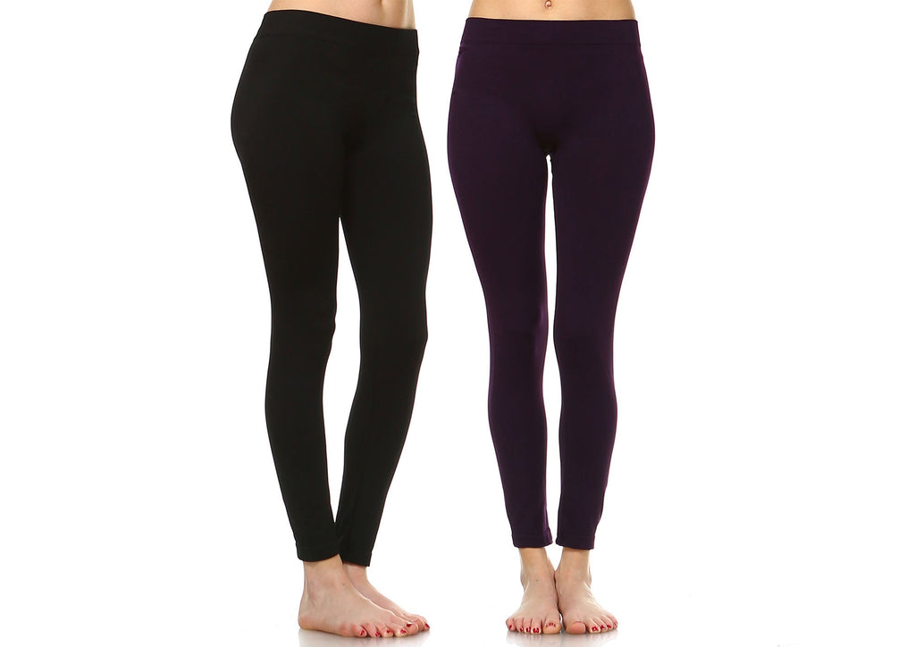 Super Stretch Pack of 2 Solid Leggings (5 Colors Asst Available)