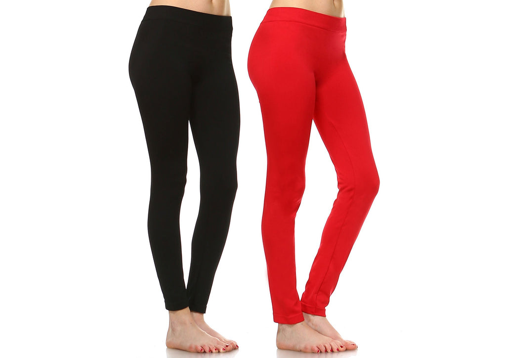 Slim Fit Pack of 2 Solid Leggings (3 Color Asst Available)