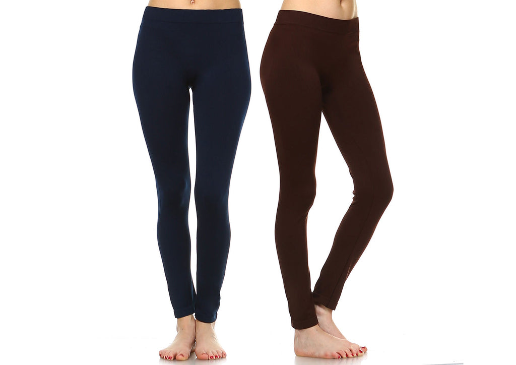 Super Stretch Pack of 2 Solid Leggings (5 Colors Asst Available)