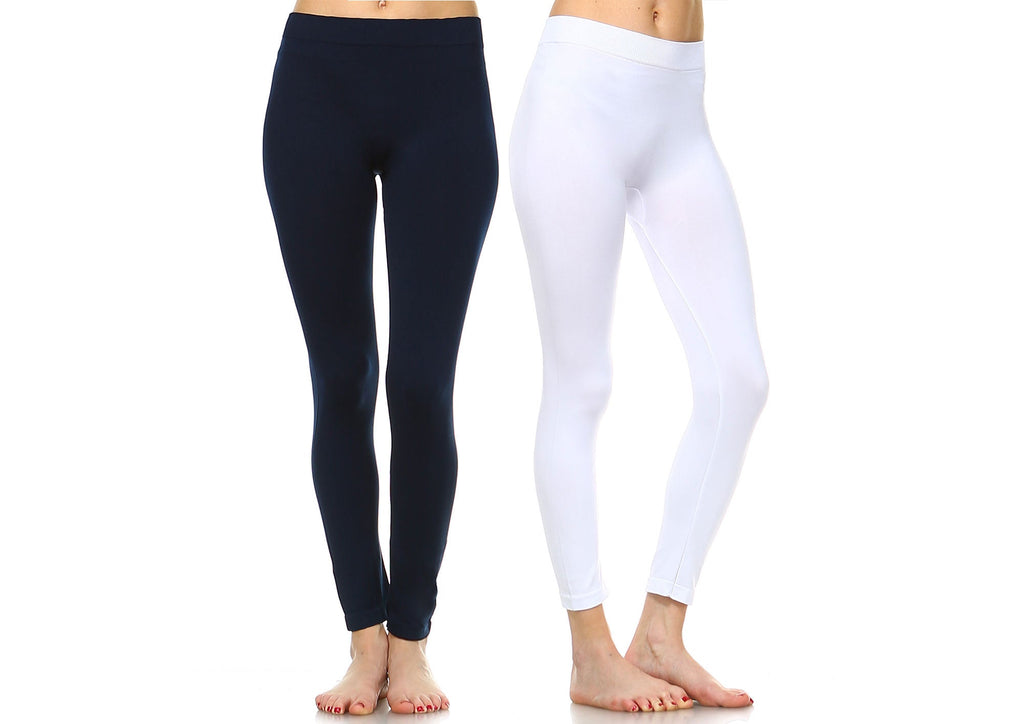 Slim Fit Pack of 2 Solid Leggings (3 Color Asst Available)