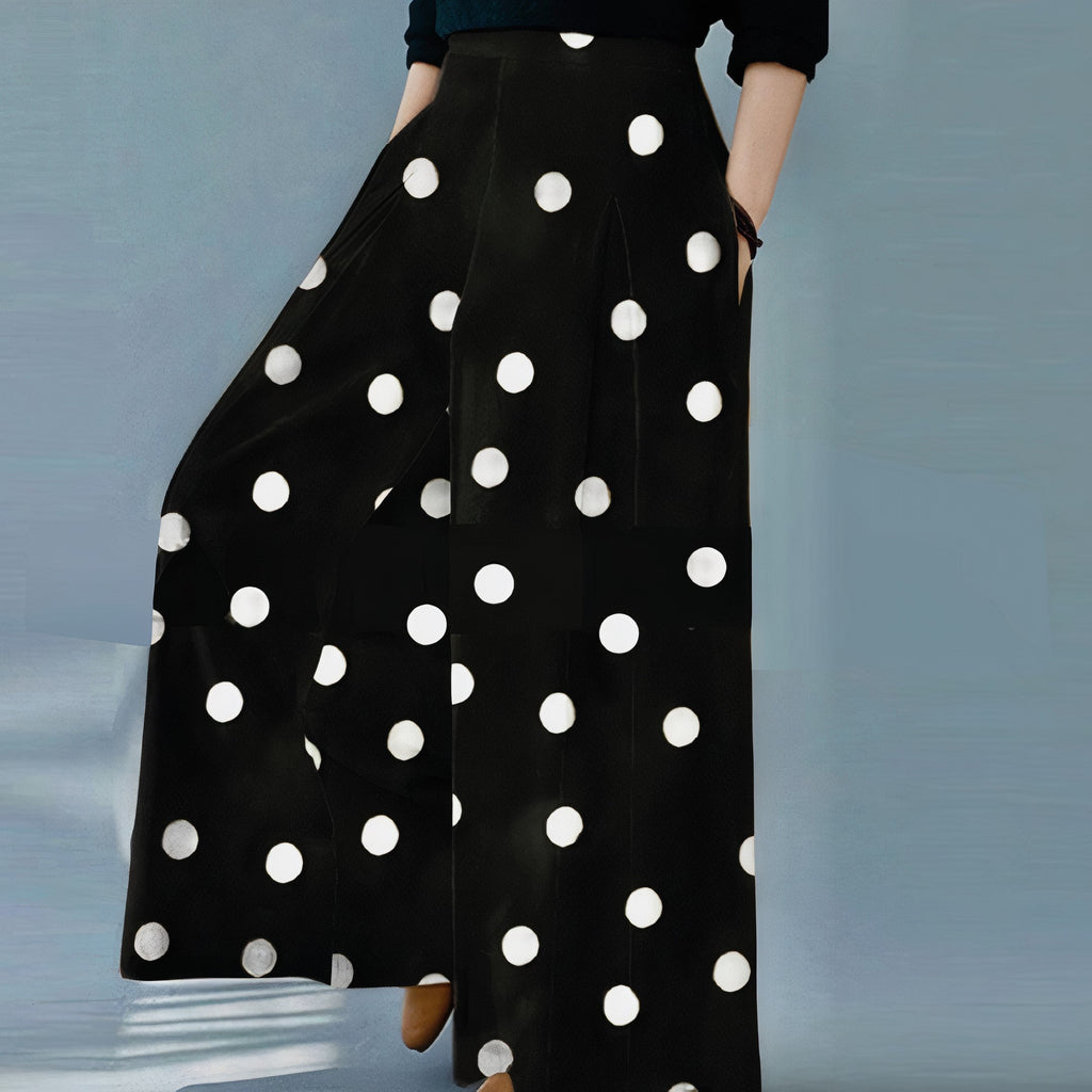 Polka Wide Leg Pants