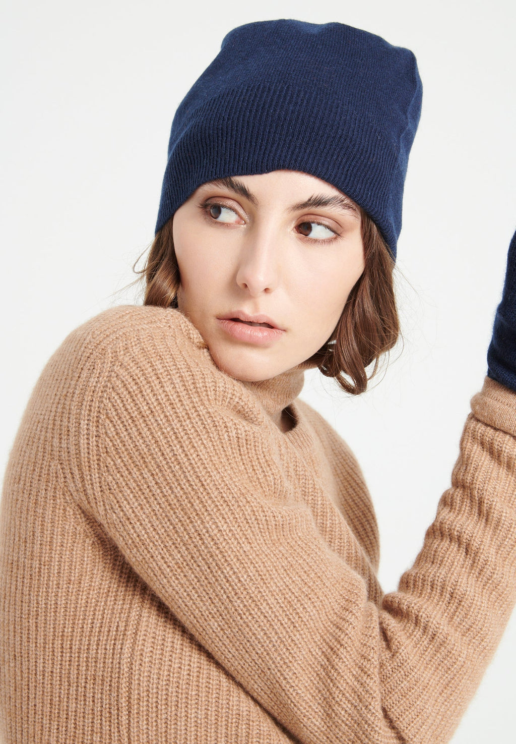 Navy blue cashmere hat