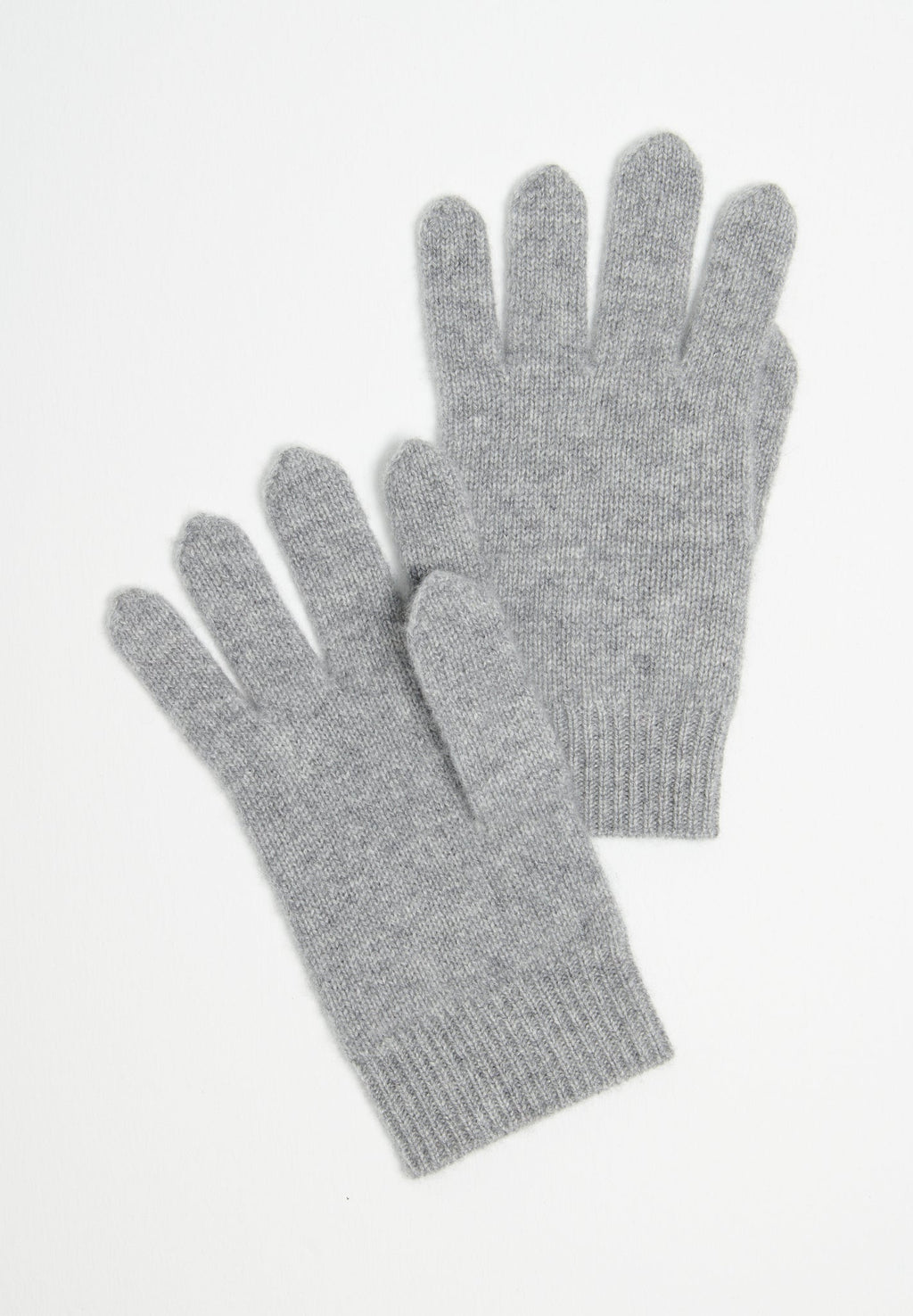 Light grey 4-thread cashmere gloves