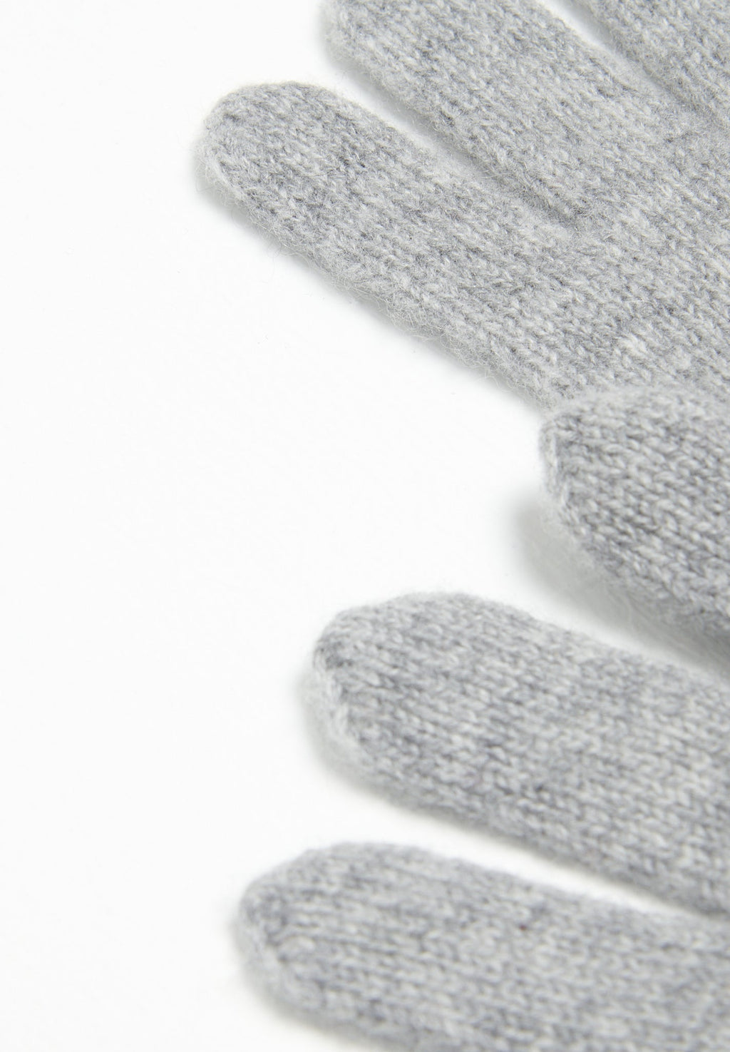 Light grey 4-thread cashmere gloves