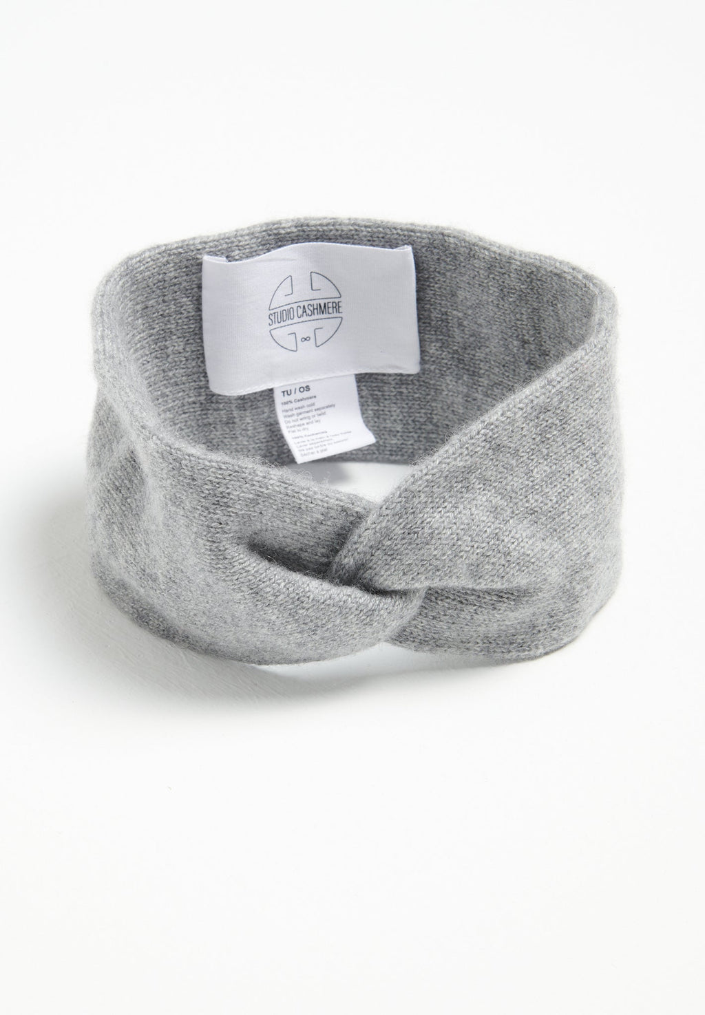 Light grey 4-thread cashmere headband