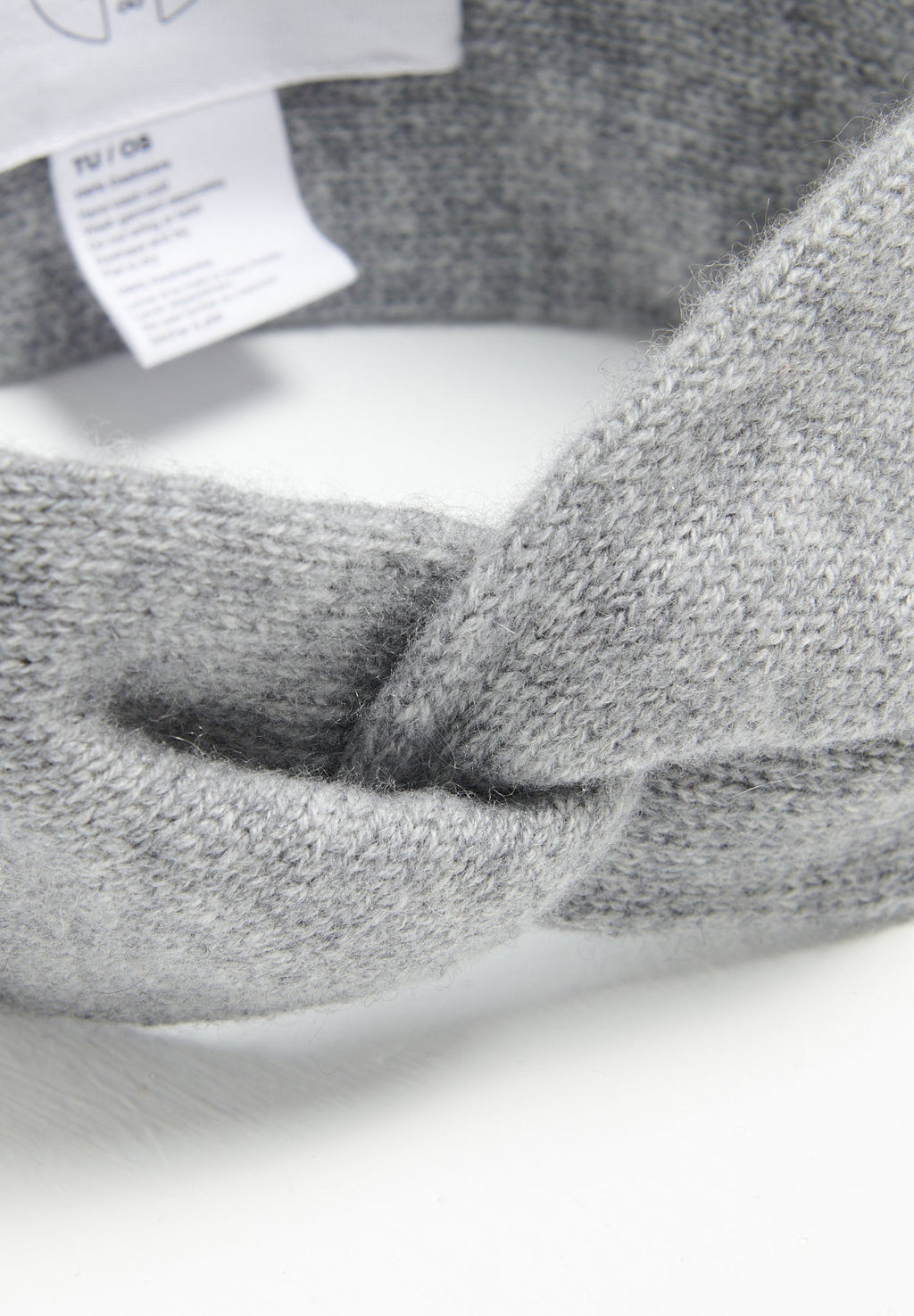 Light grey 4-thread cashmere headband