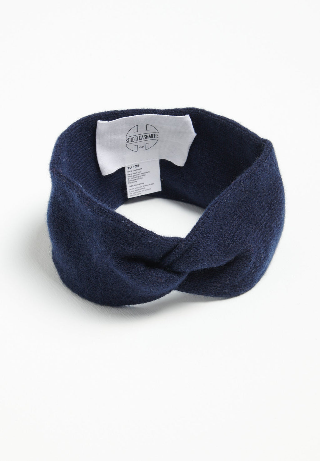 Navy blue 4-thread cashmere headband