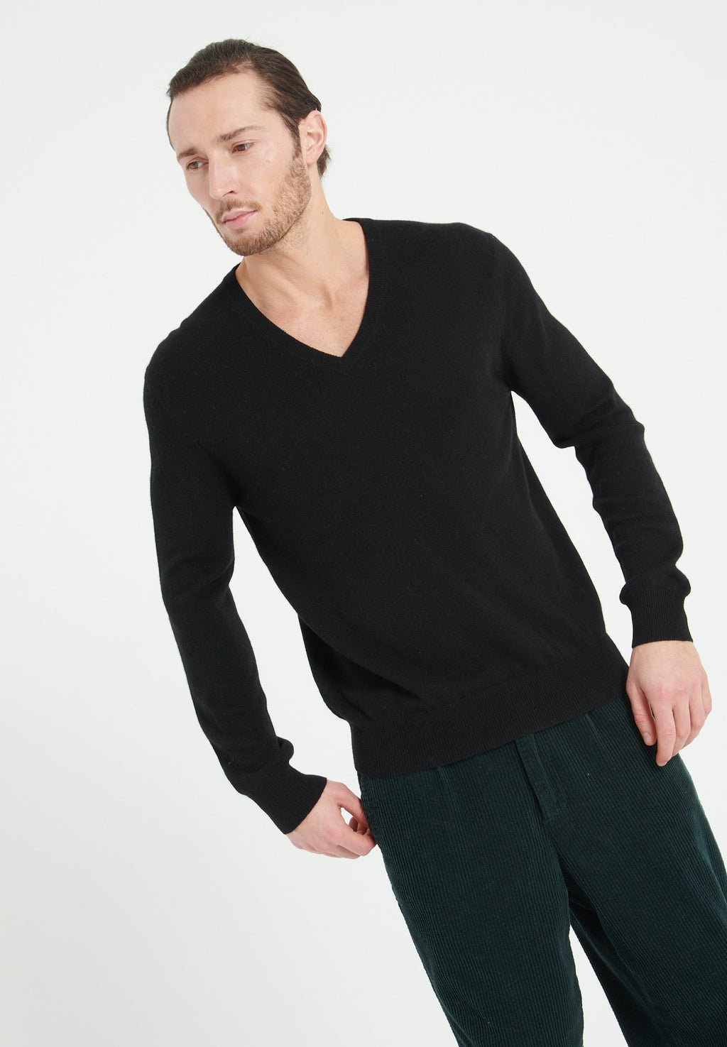 LUKE 1 V-neck cashmere sweater black