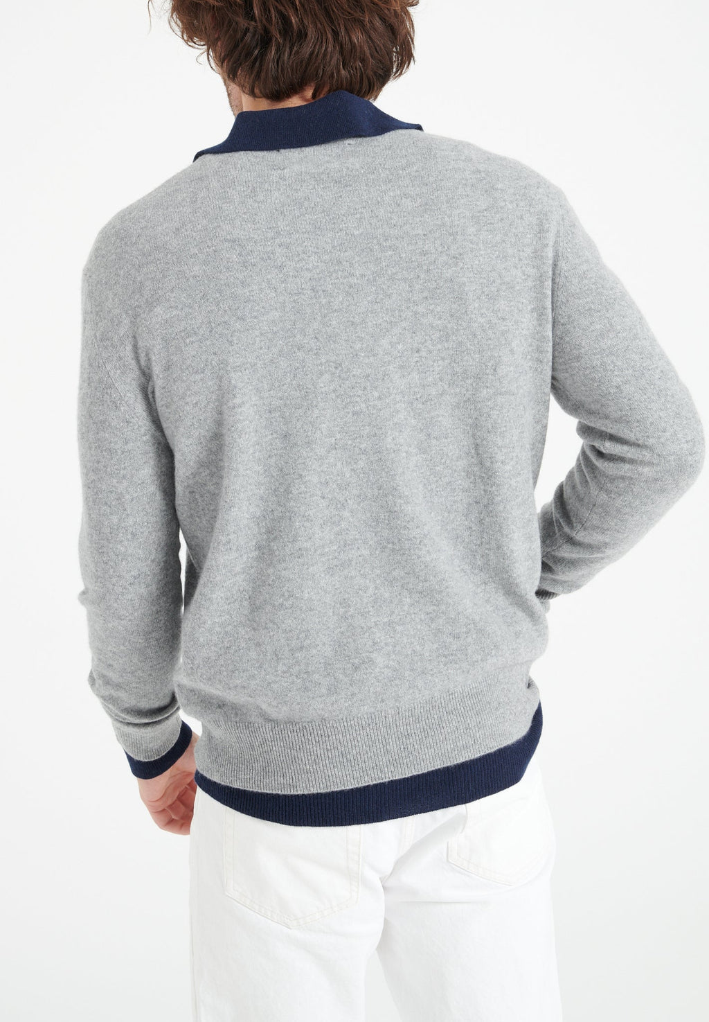 LUKE 1 V-neck cashmere sweater light grey