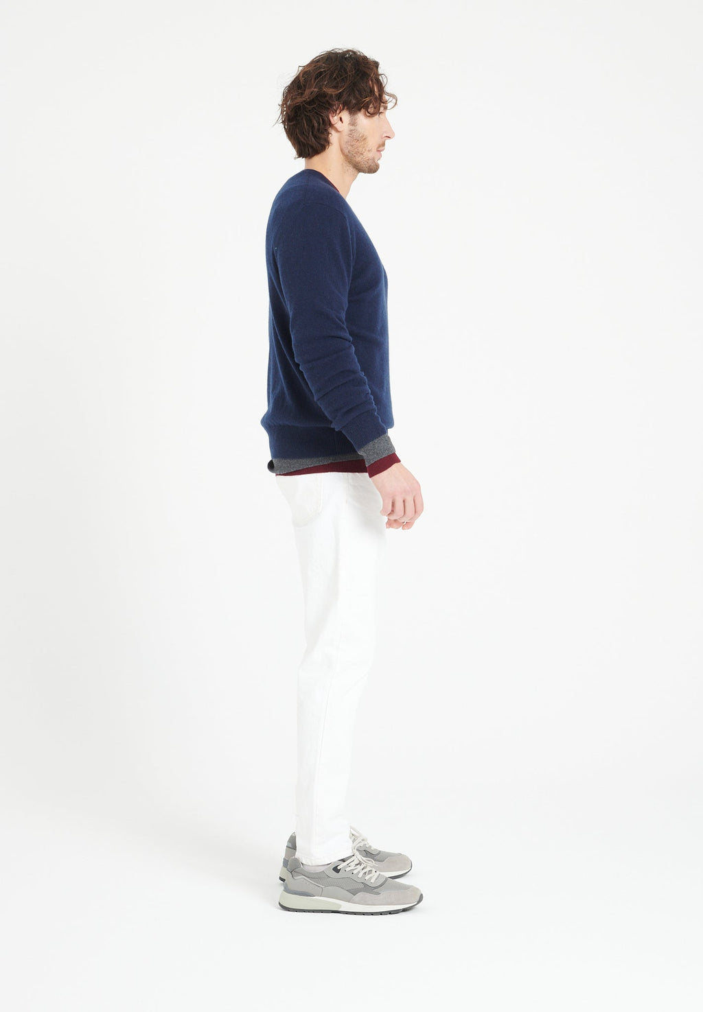 LUKE 1 V-neck cashmere sweater navy blue