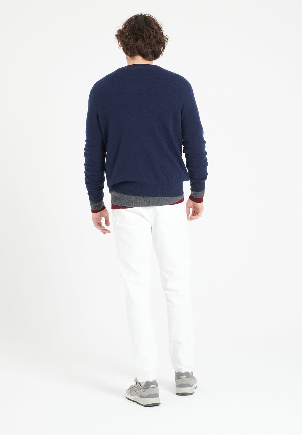 LUKE 1 V-neck cashmere sweater navy blue