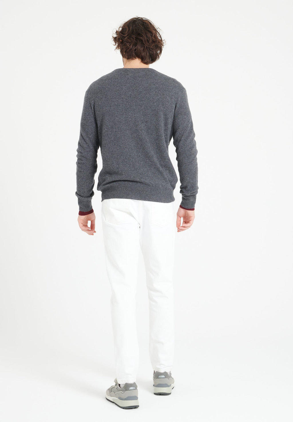 LUKE 1 V-neck cashmere sweater anthracite grey