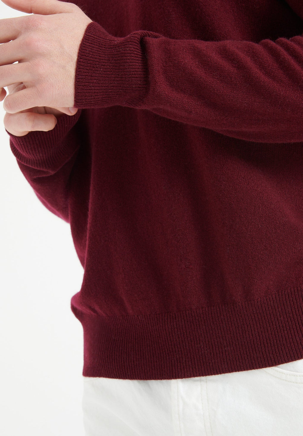 LUKE 1 V-neck cashmere sweater burgundy red