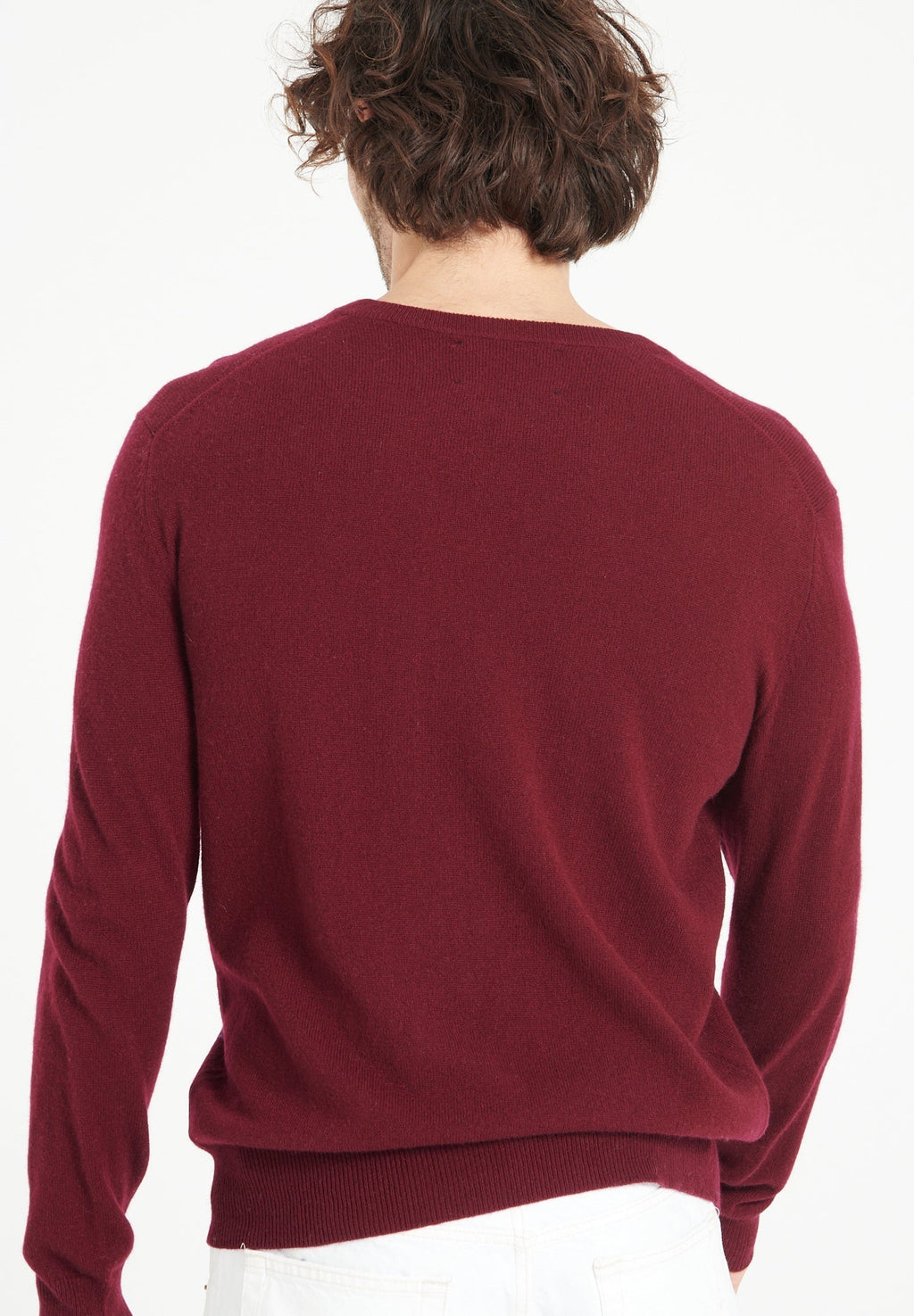 LUKE 1 V-neck cashmere sweater burgundy red