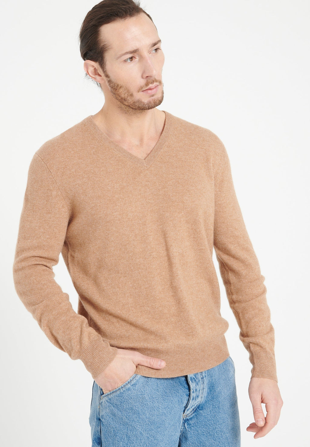 LUKE 1 V-neck cashmere sweater camel