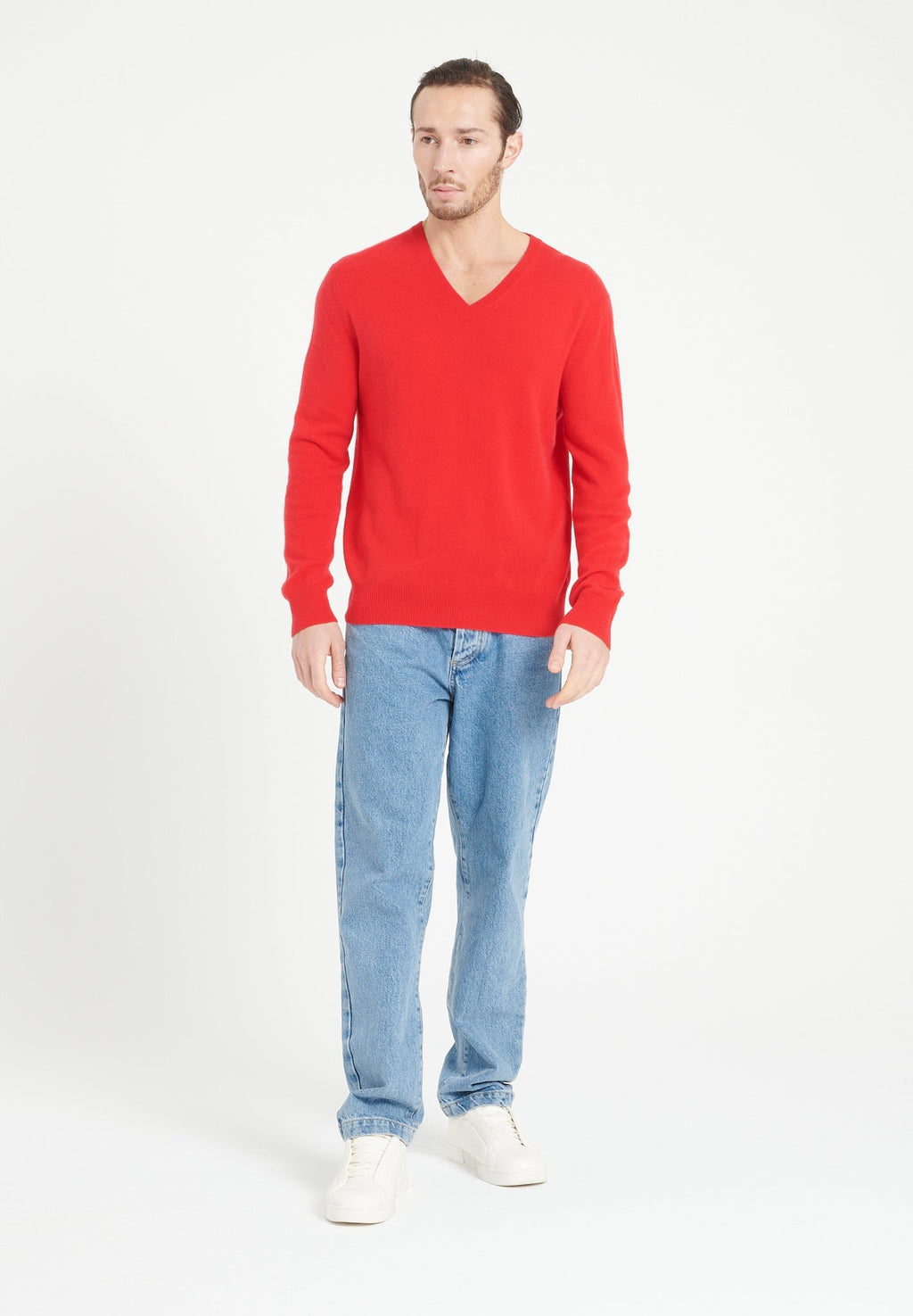 LUKE 1 V-neck cashmere sweater red