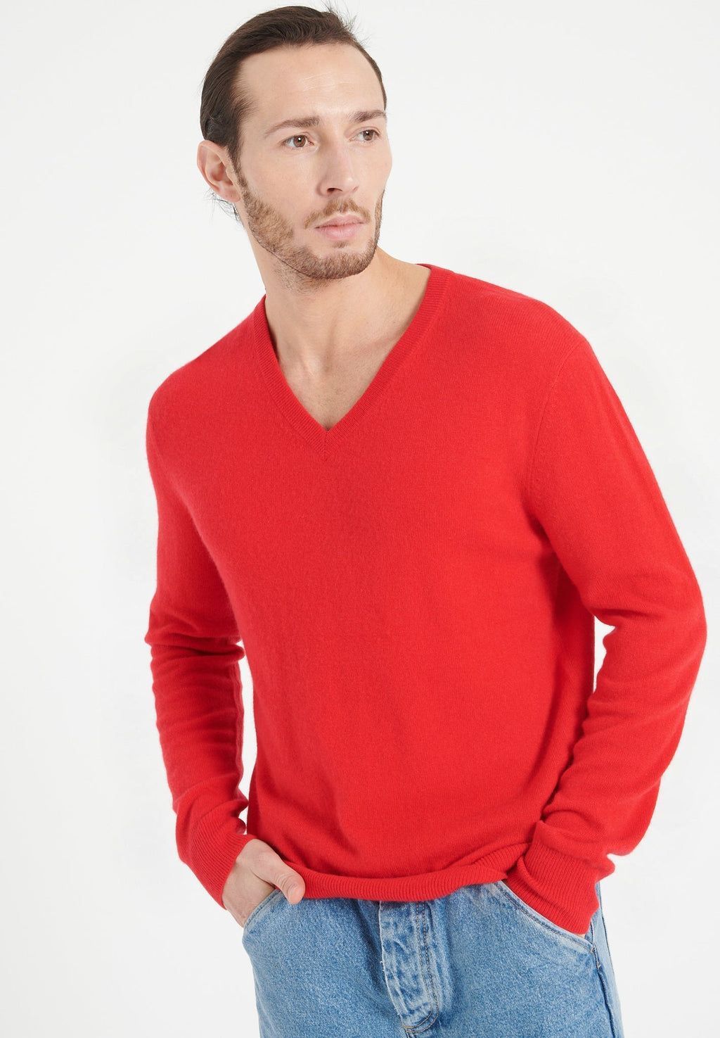 LUKE 1 V-neck cashmere sweater red