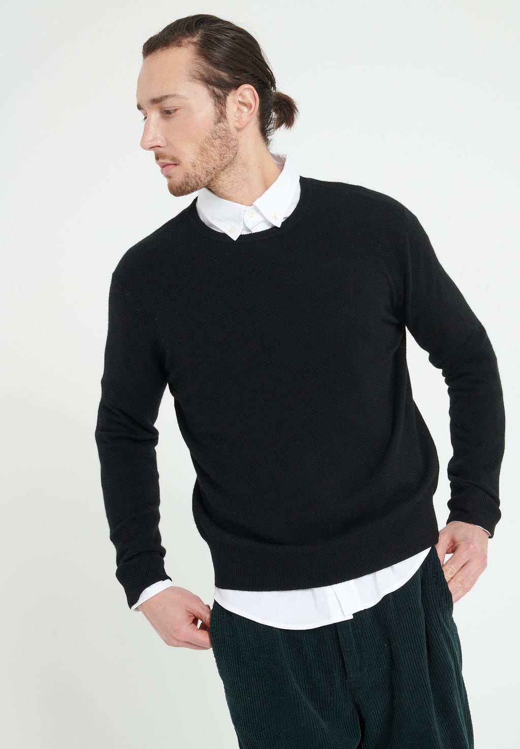 LUKE 2 Round-neck cashmere sweater, black