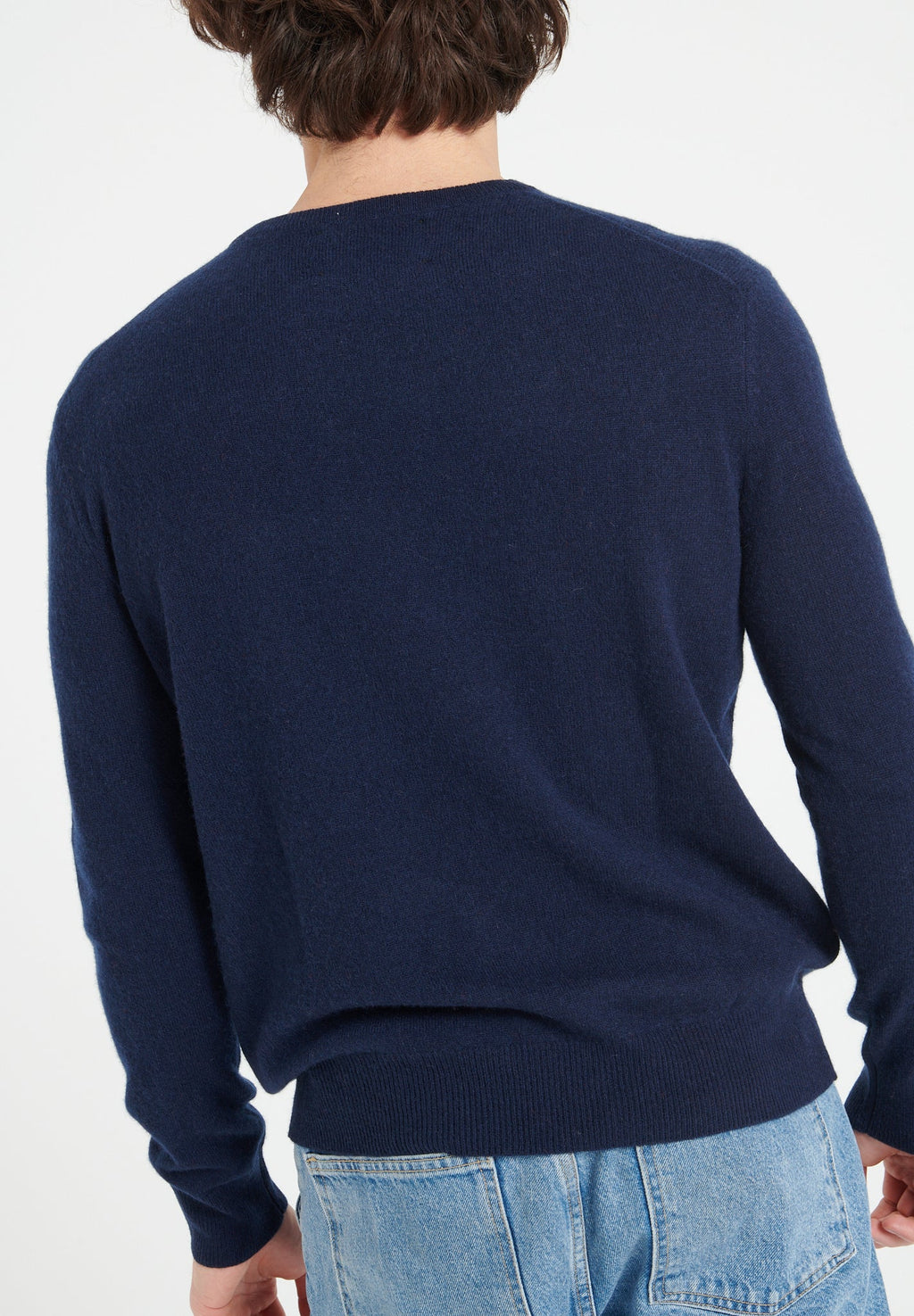 LUKE 2 Round-neck cashmere sweater navy blue