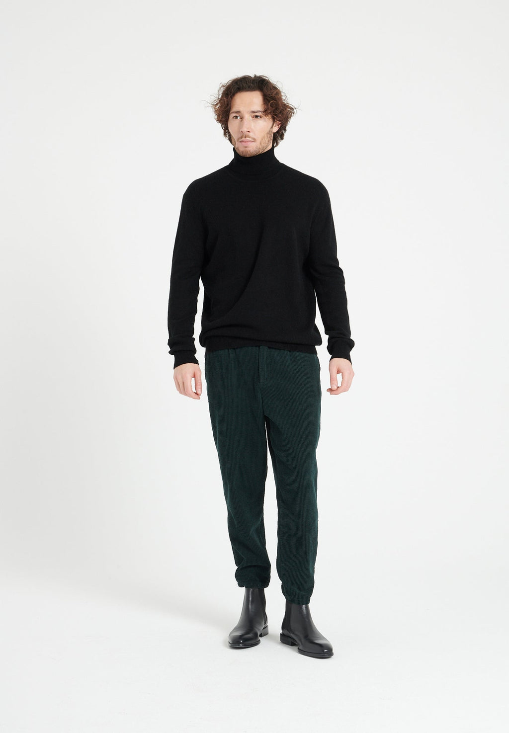 LUKE 3 Black cashmere turtleneck sweater