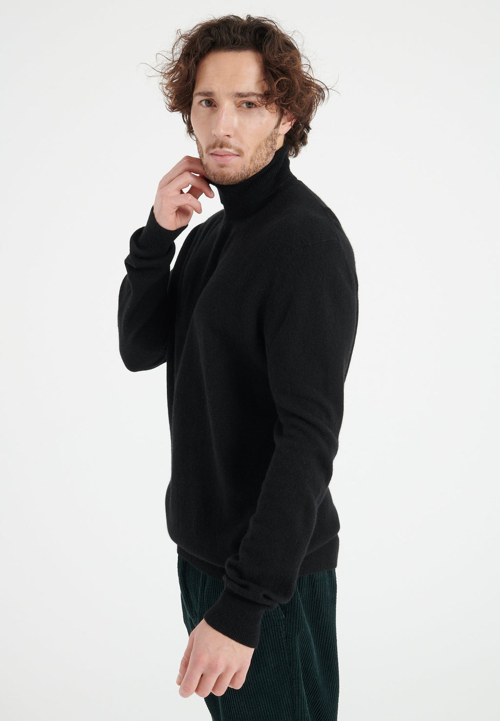 LUKE 3 Black cashmere turtleneck sweater