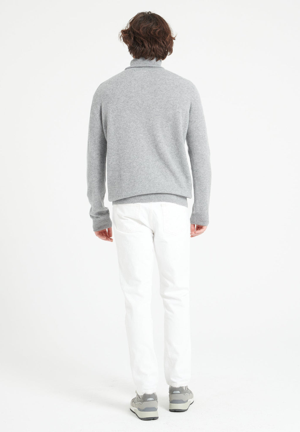 LUKE 3 Light grey cashmere turtleneck sweater