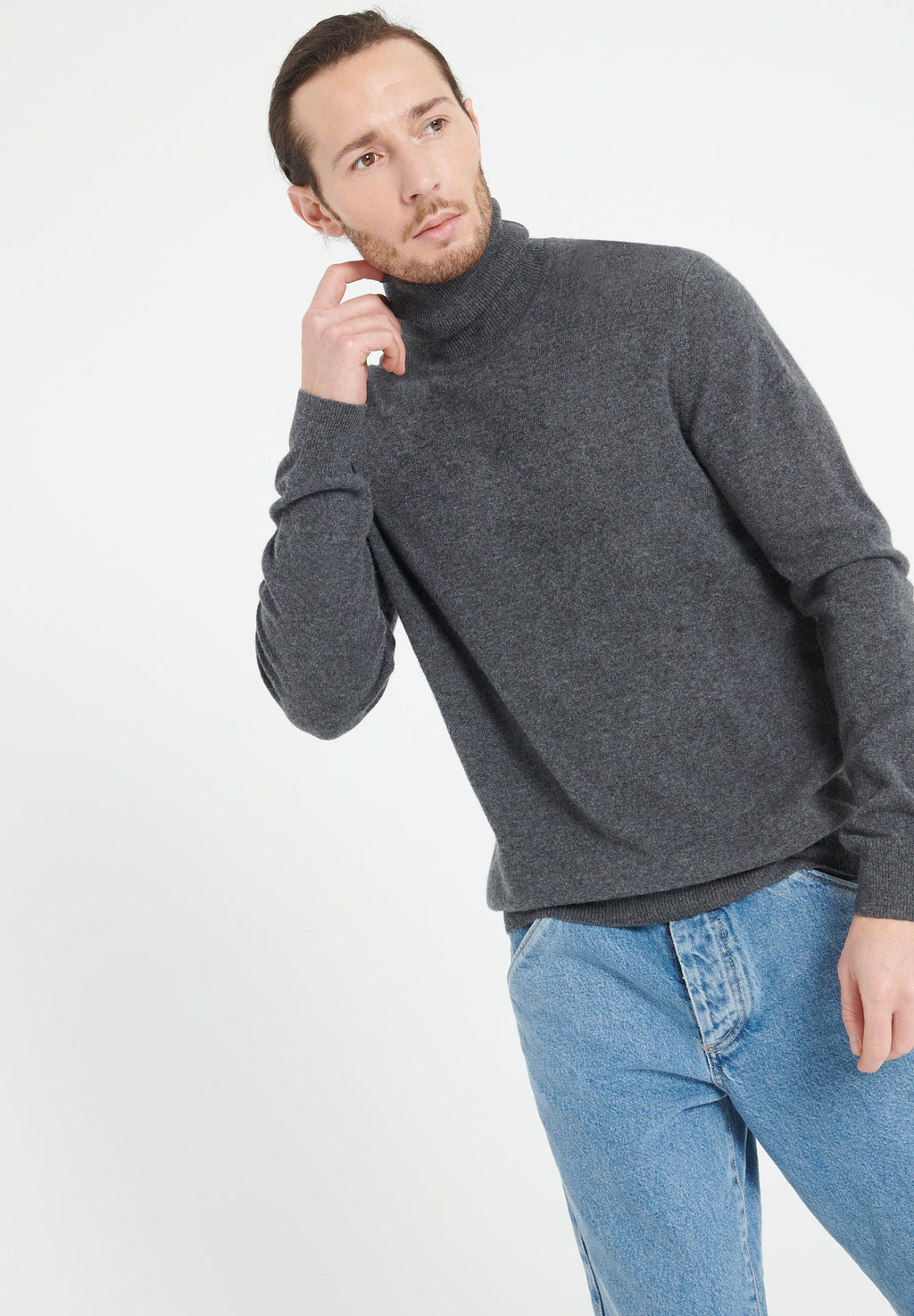 LUKE 3 Cashmere turtleneck sweater anthracite grey