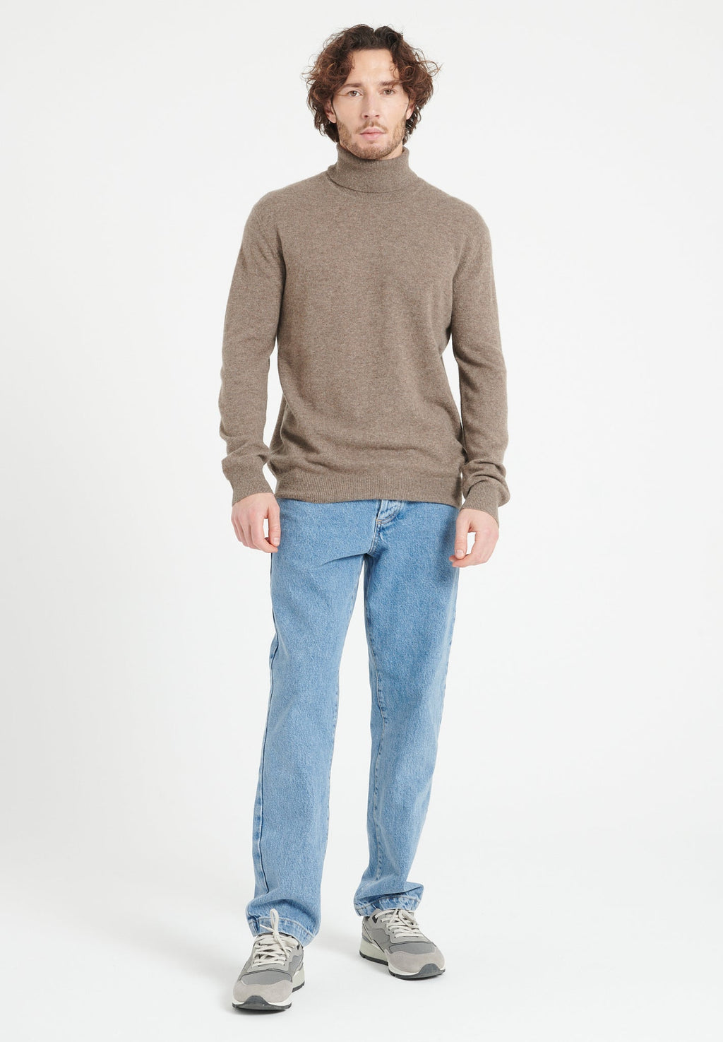 LUKE 3 Cashmere turtleneck sweater in taupe